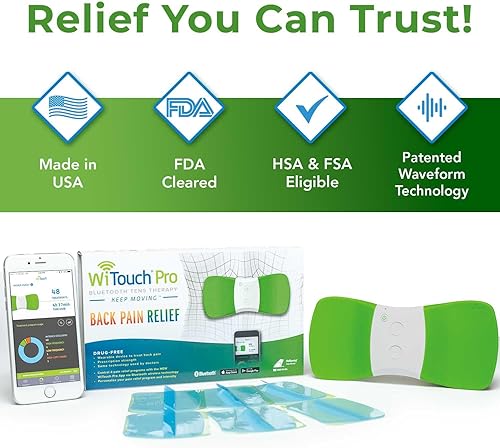 Miniatura 2 de Hollywog TENS Unidad para dolor de espalda WiTouch Pro inalámbrico y portátil estimulador muscular de pulso electrónico para aliviar el dolor forro