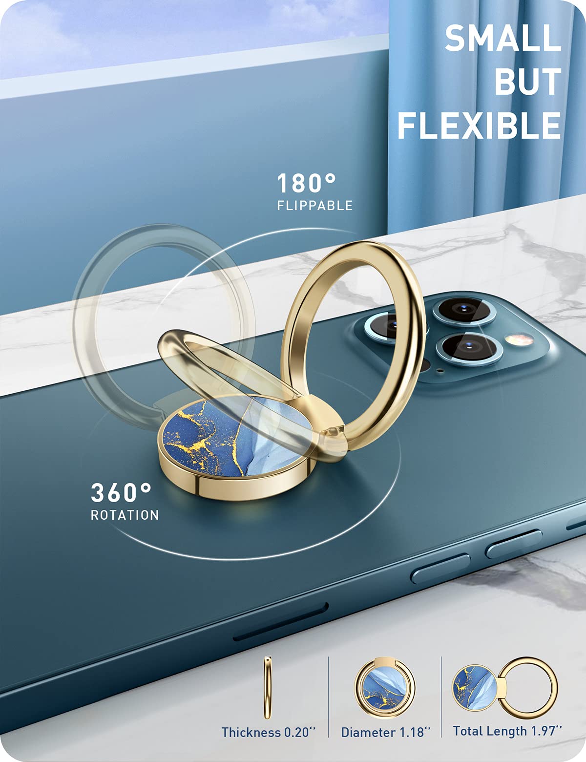 Paquete De 2 Soportes Para Anillos Para Teléfono Celular, Rotación De 360°, Agarre Para Teléfono