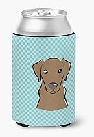 Vista 414 de Caroline's Treasures BB1293LITERK Tablero de ajedrez verde lima Weimaraner Botella de vino Hugger Funda Enfriadora Abrazador Lavable a Máquina