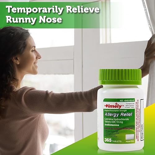 Miniatura 6 de TIME-CAP LABS, INC. Cetirizina HCl oportuna 10 mg 365 tabletas – En comparación con las tabletas de ingredientes activos de Zyrtec – Alivio de la