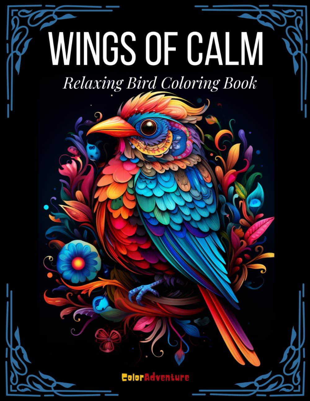 Wings of Calm: 100 Birds Unique Pages - A Relaxing Coloring Book for Creativity, Mindfulness, and Stress Relief