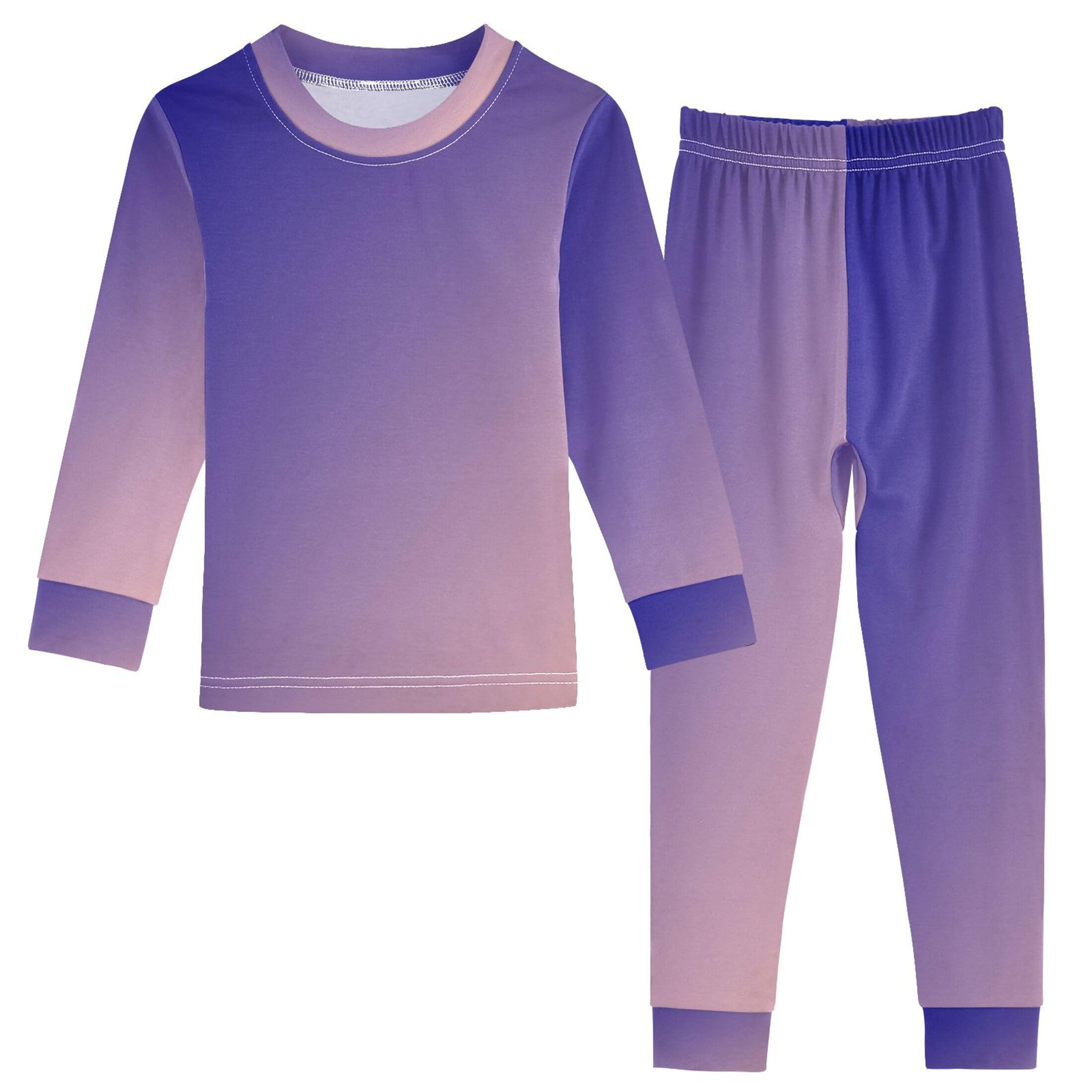 Dark Blue Pink Long Sleeve Pajamas Set Sleepwear Jammies 2pcs Set Pjs Dark Blue Pink 01