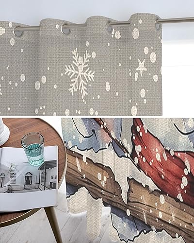 Miniatura 5 de Cortinas traslúcidas de Navidad de 84 pulgadas de largo, juego de 2 paneles de cortinas para cocina, dormitorio, sala de estar, pasillo, puerta