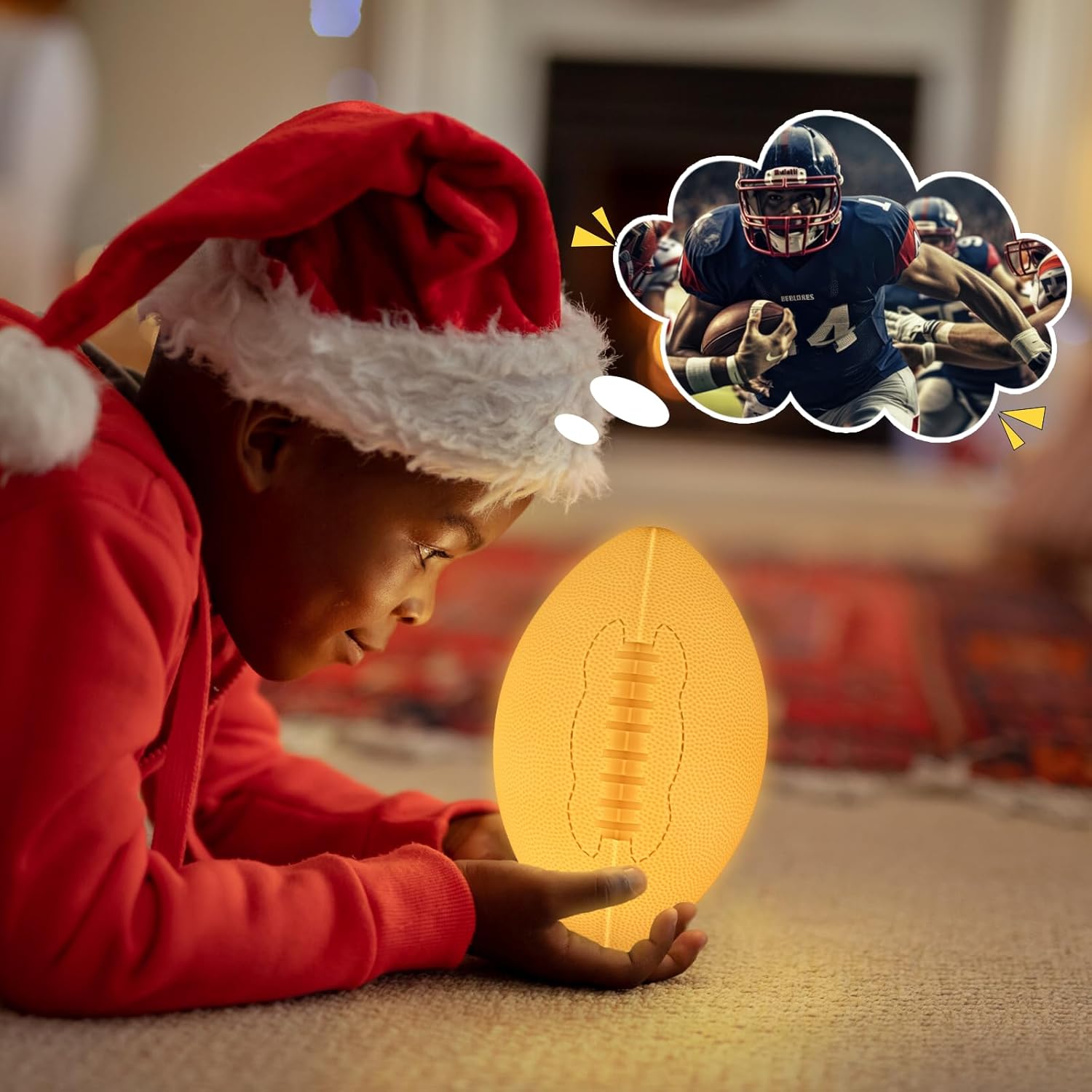 Football Night Light, Football lamp Light for Kids Room with Remote Control 16 Colors Changing Sport Fan Room Decoration Gifts for Boy