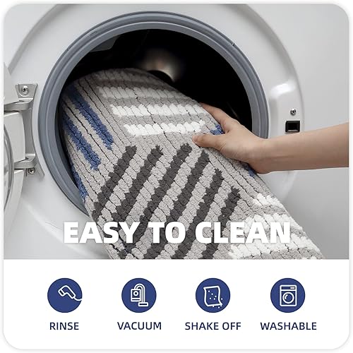 Miniatura 6 de Color G - Tapete para puerta interior, alfombras súper absorbentes para la entrada principal, antideslizante, lavable, resistente a la suciedad,