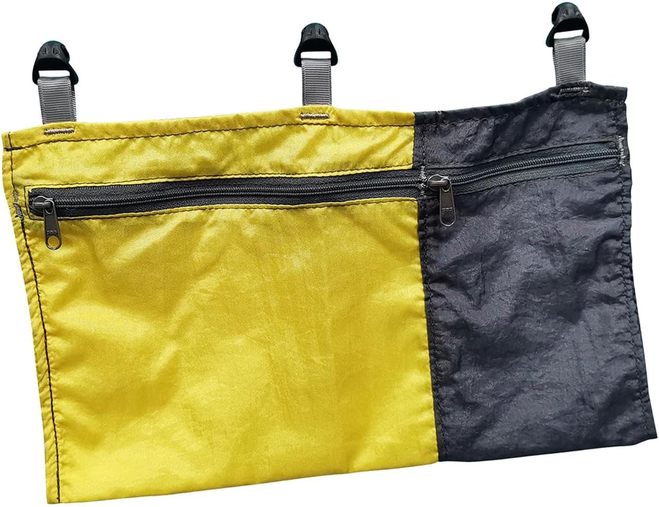 Amagogo Hammock Organizer Bag, 5-Pocket Slidable Hanging Pouch for Hammock Ridgeline, Camping Hiking Outdoor Gear Storage, Yellow