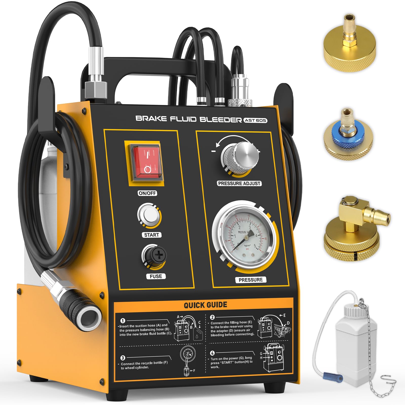 5-teiliges Bremsentlüftungswerkzeug Set - ABS Adapter Für Einfachen Bremsölwechsel