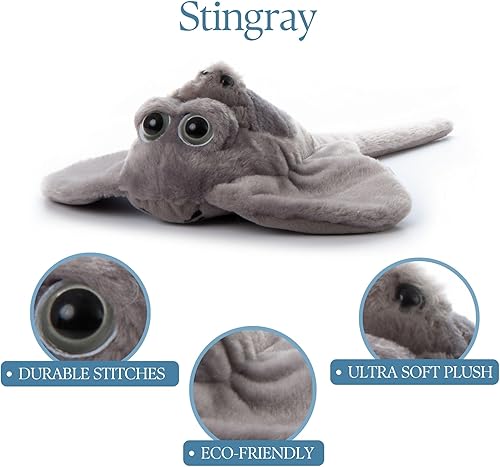 Miniatura 6 de The Petting Zoo Peluche de rayas para mamá y bebé, regalos para niños, animales del océano Pocketz, juguete de peluche de rayas de 14 pulgadas