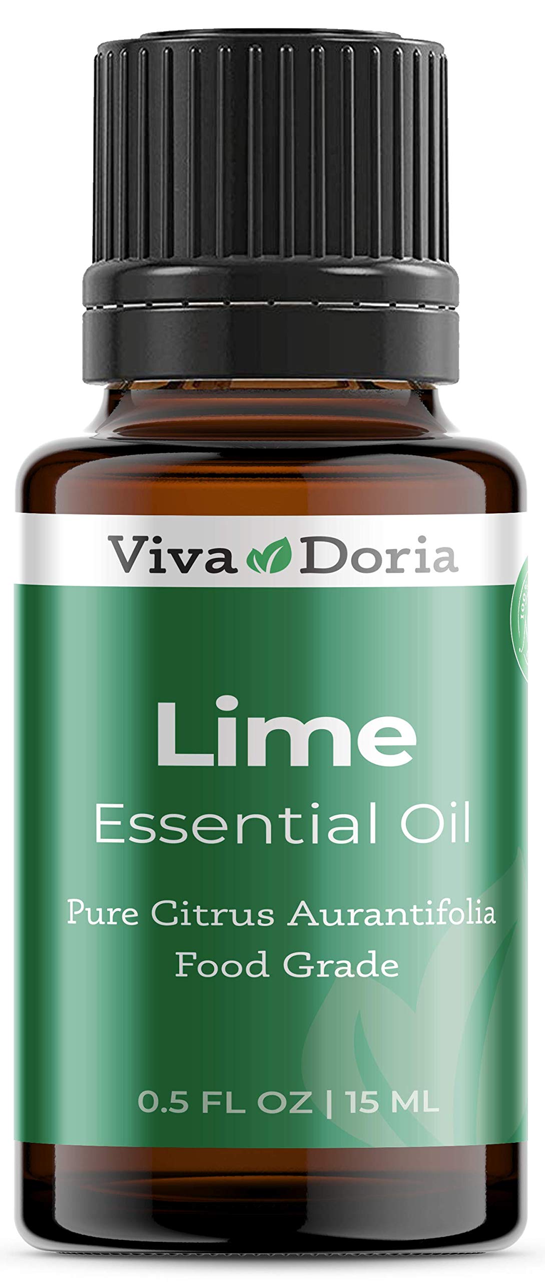 Viva Doria Pure Lime Essential Oil, Undiluted, Food Grade, 15 mL (0.5 Fl Oz)
