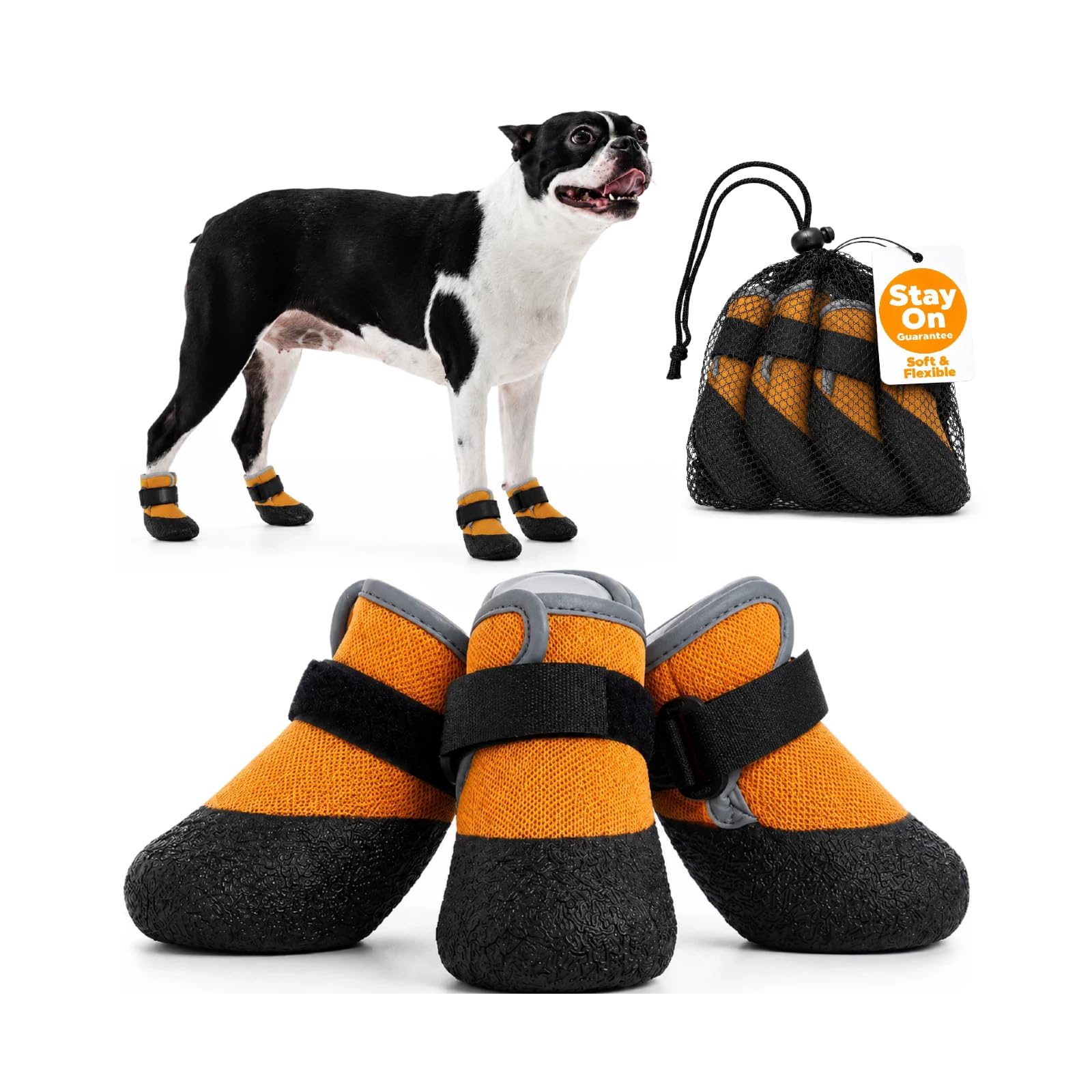 4Pcs Stay-on Dog Booties