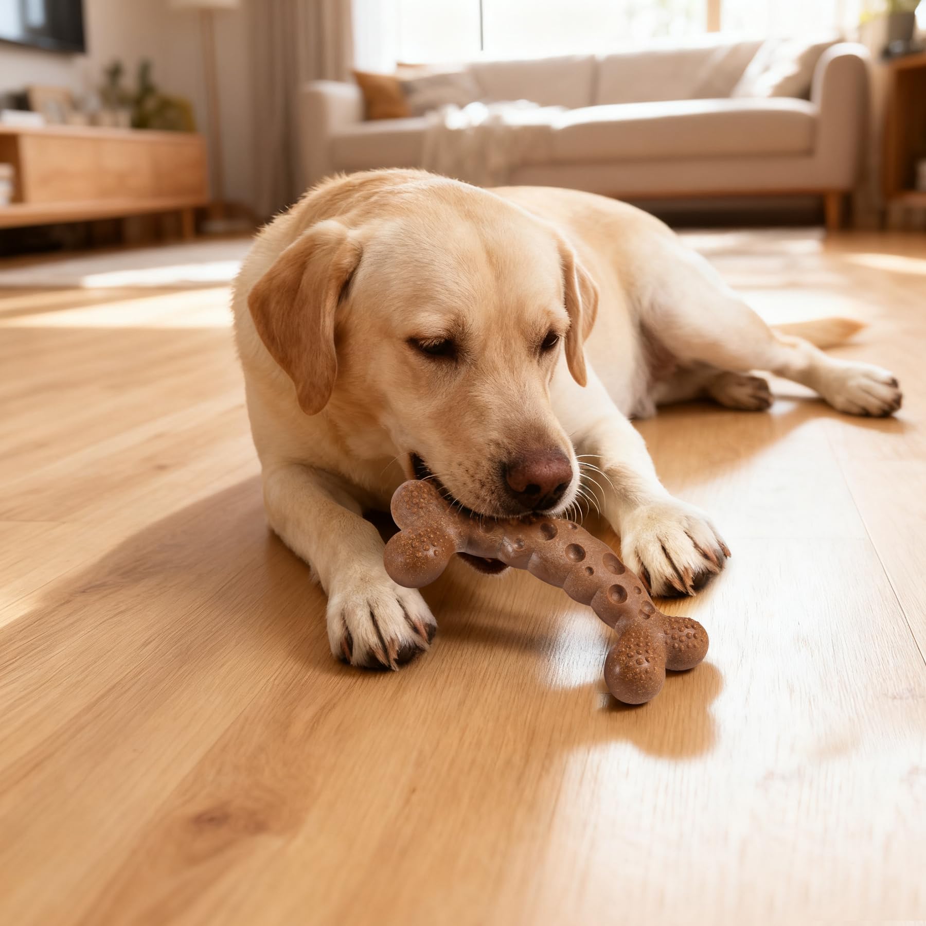 Juguete masticable para perros para masticadores agresivos, juguetes indestructibles con sabor a pollo, juguetes de hueso de perro para razas medianas y grandes para mantenerlos ocupados