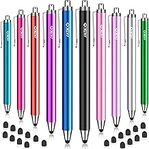 MEKO 10 Pcs Touch Pen Pen Refillable 6mm Stylus Pen Smartphone Tablet Stylus Pen iPad iPhone Android Capacitive Rubber Tip Set of 10+20 Replacement Nib
