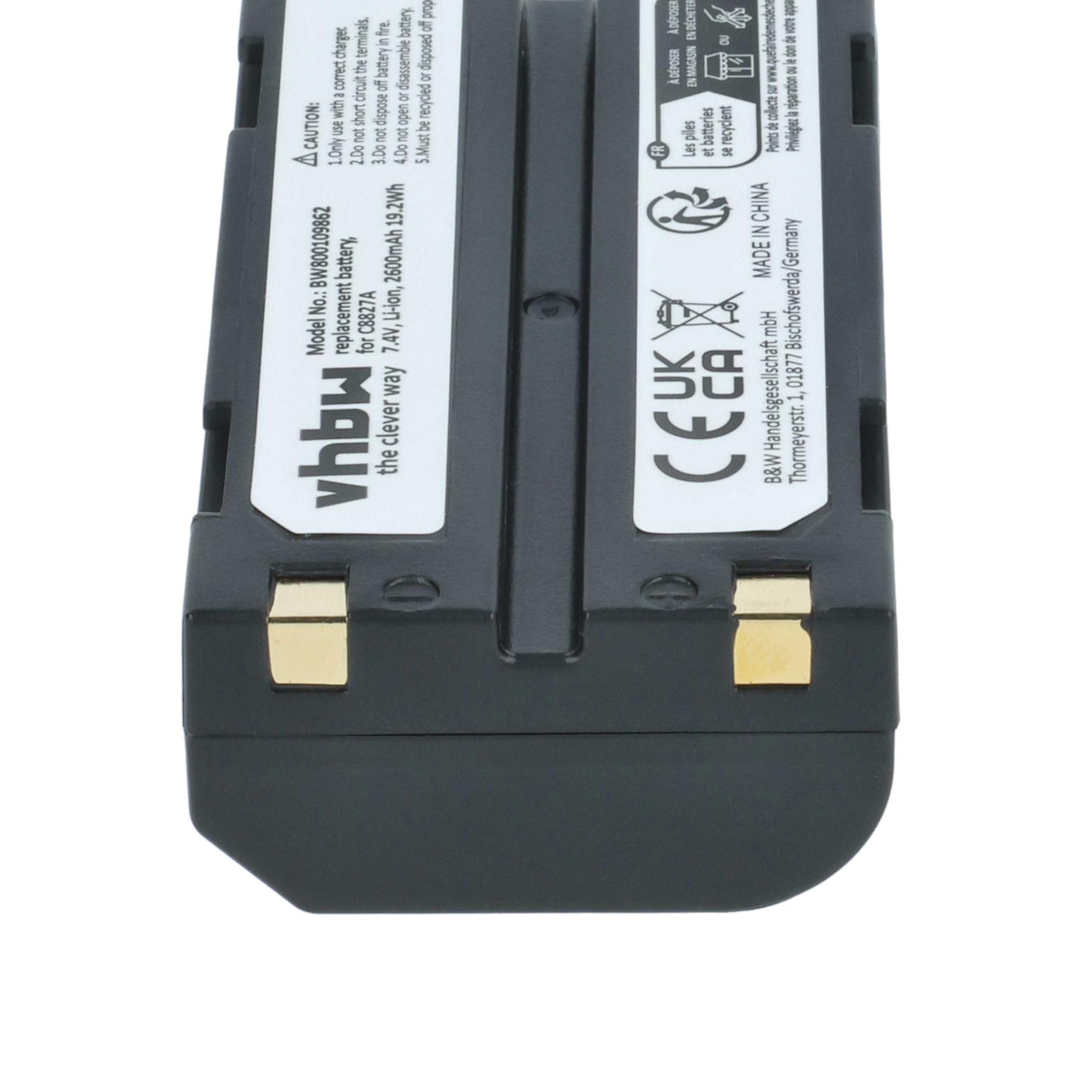 vhbw 3 x akumulator kompatybilny z Trimble 38403, 29518, 5800, 5700, 92600, 5700, 54344, 52030, 46607 (2600 mAh, 7,4 V, Li-Ion)