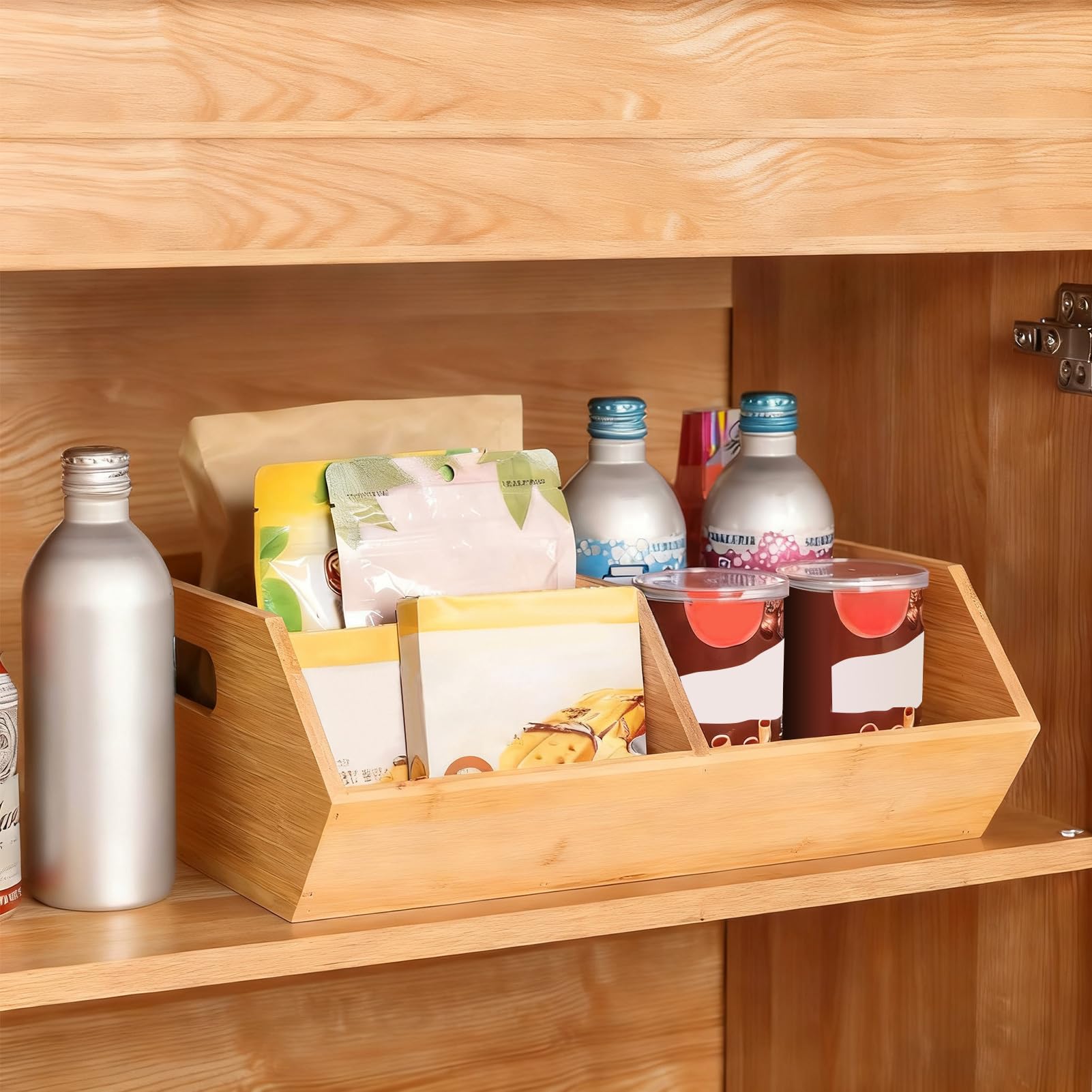 Organizzatori Per La Dispensa E La Conservazione Contenitore In Legno | Cestini Per L'Organizzazione Della Dispensa Adatto per Cucina Bagno Alimenti Casa Patata Snack Cipolla