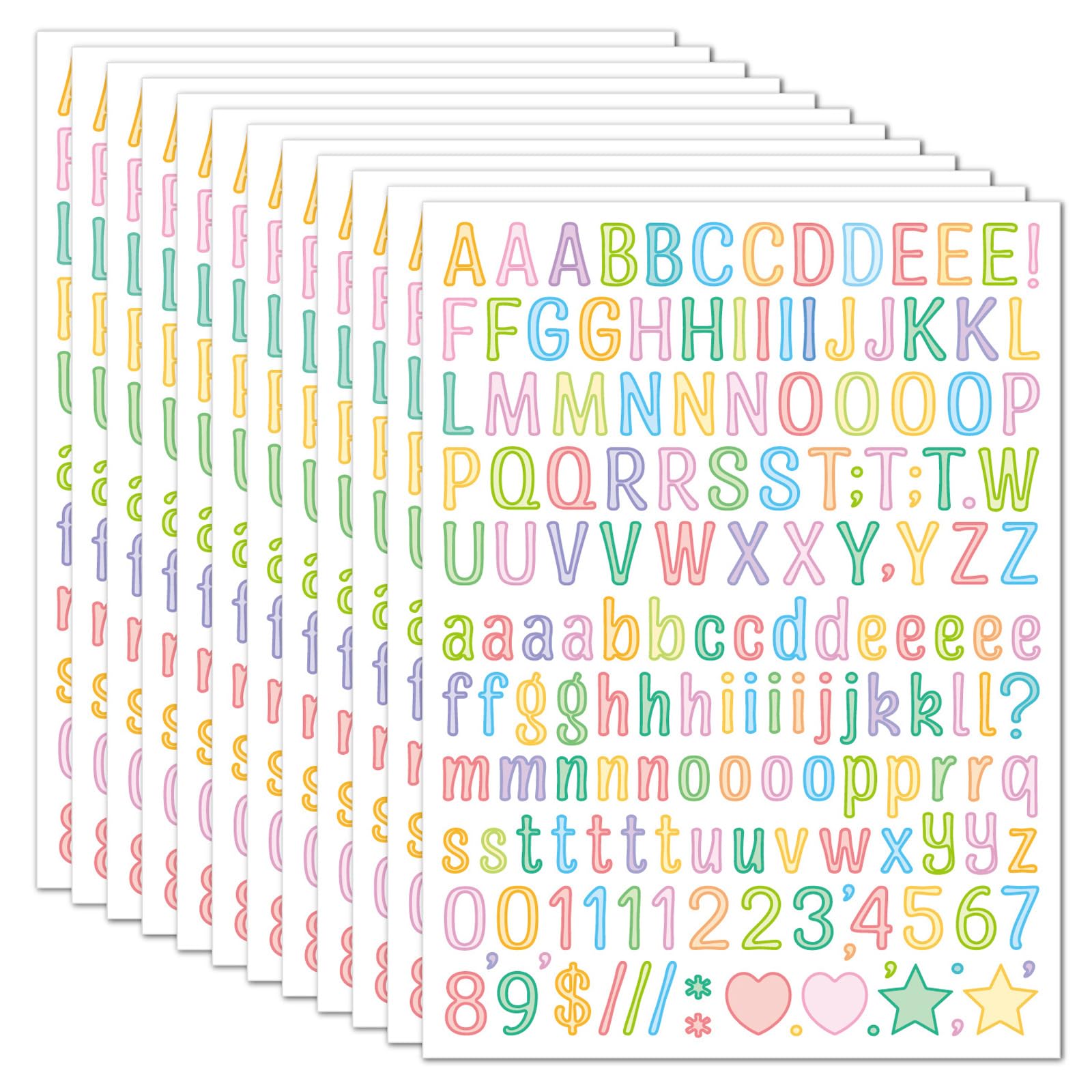 of 5 Stickers with Full Symbols for Creative Scrapbooking and Crafting Projects Craft Adhesive Letter