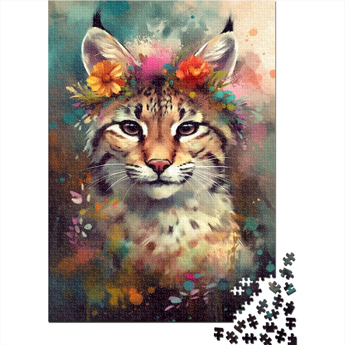 Puzzle 2000 pièces pour Adultes, Puzzle de Dessin animé, bébé Lynx, Jeu éducatif pour Anniversaire, Noël, 70 x 100 cm, pour Les 14 Ans