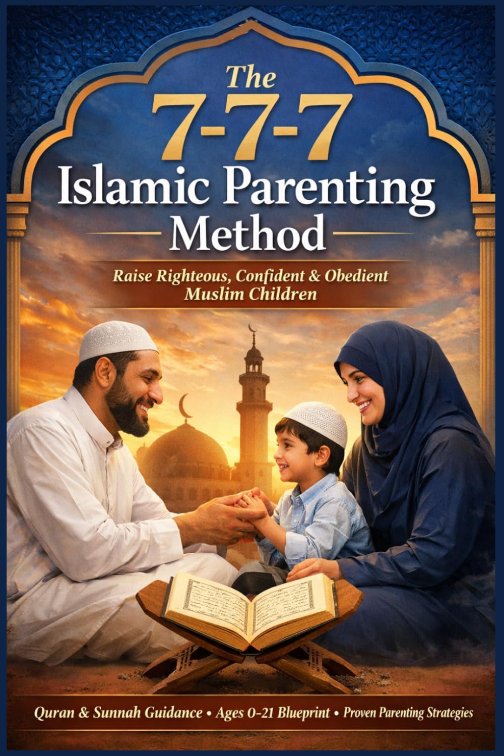The 7–7–7 Islamic Parenting Method: Raise Righteous, Confident, and Obedient Muslim Children Using Quran and Sunnah — A Practical Guide to Discipline, Emotional Intelligence, and Ages 0–21 Development