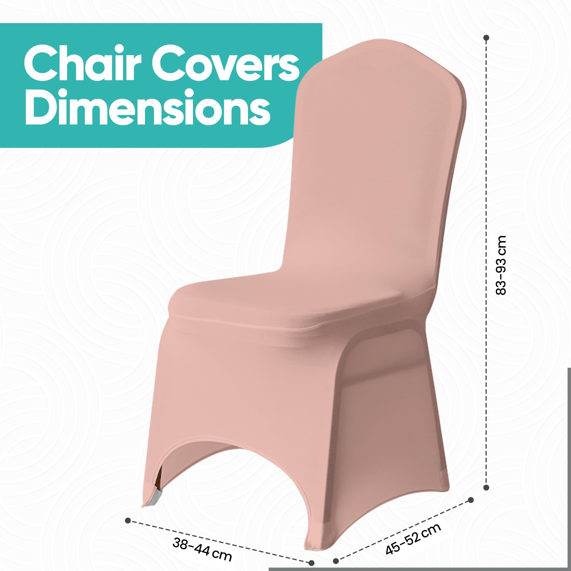 Trimming Shop Spandex Rose Gold Chair Cover Stretch Fabric Removable Washable Protective Slipcovers for Weddings Banquets Ceremony Hotel Dining Parties Décor, 1pc