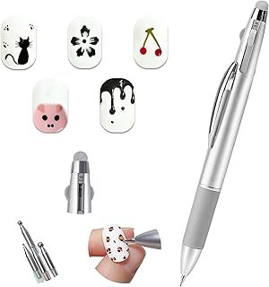 Nail Dotting Pen 5 in 1, Ballpoint Pen Design Nail Dotting Tool for Mani...