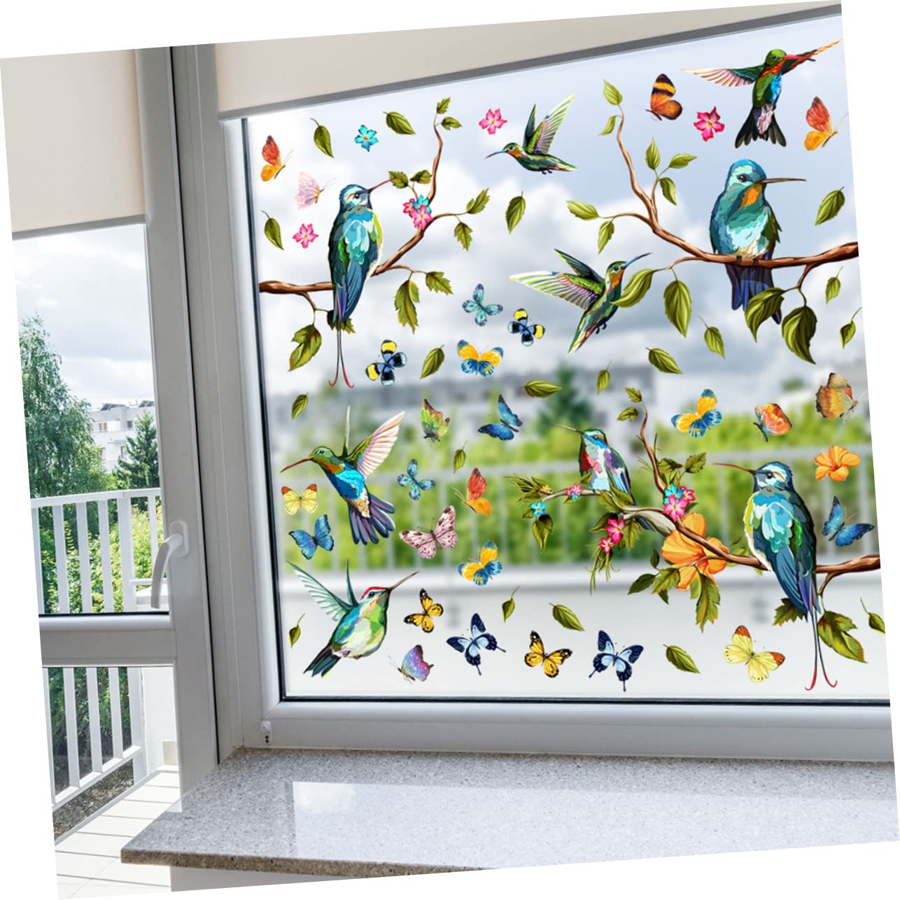 PRETYZOOM 3sätze Hummingbird Fenstersticker Statische Deko Mit Bunten Vögeln Und Schmetterlingen Für Kreative Fenstergestaltung Abnehmbar Und Rückstandsfrei