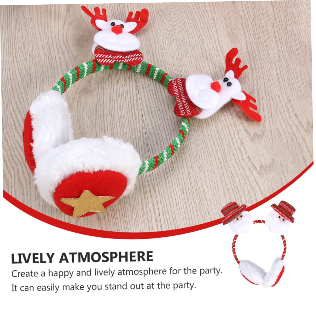 Healvian Headband Earmuffs Winter Ear Muffs for Women Girls 2-pack Christmas Headband Snowflake Design