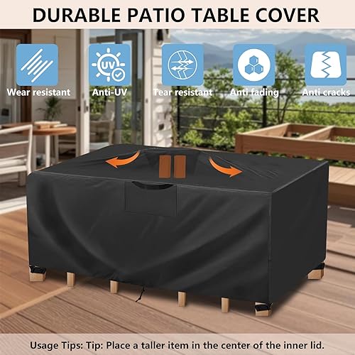 Miniatura 4 de Patio Furniture Covers, Outdoor Furniture Cover Waterproof, Outside Table and Chair Covers, Heavy Duty Oxford Patio Table Cover, Fundas Para Sillas