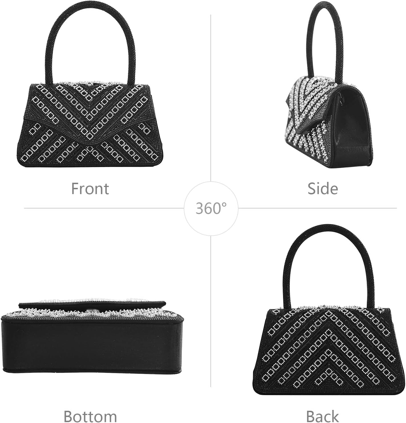 Clutch Purses for Women Sparkly Rhinestones Purses and Handbags for Wedding Party Evening Crossbody Bag with Chain - Image 4