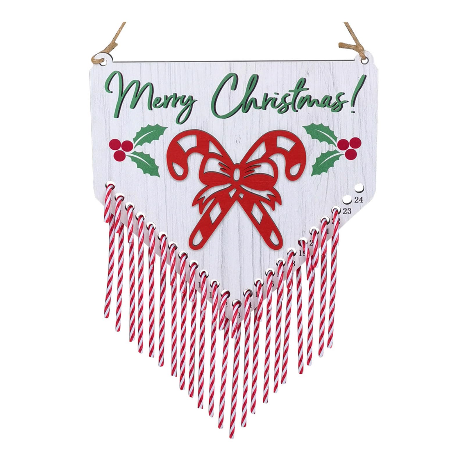 Yhplxyuus Christmas Advent Calendar Wood Banners Shape with Surprises for Kids and Adults Hallway Party Decoration Wood Countdown Ornament