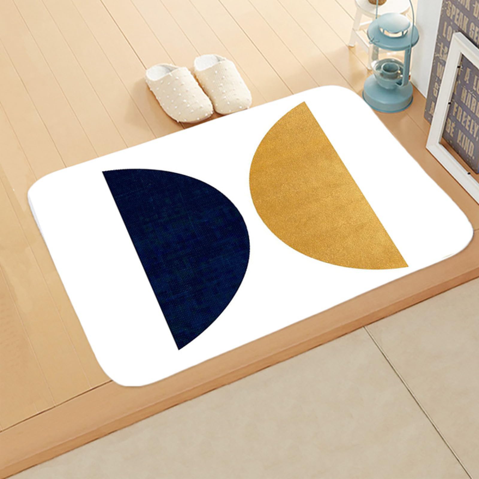 Paillasson Exterieur Entree Géométrie Jaune Bleu Tapis Entree Interieur Tapis de Bain Antidérapant Paillasson Lavable Paillasson Interieur Paillasson Exterieur Salle Bain Couloir(90x150cm)