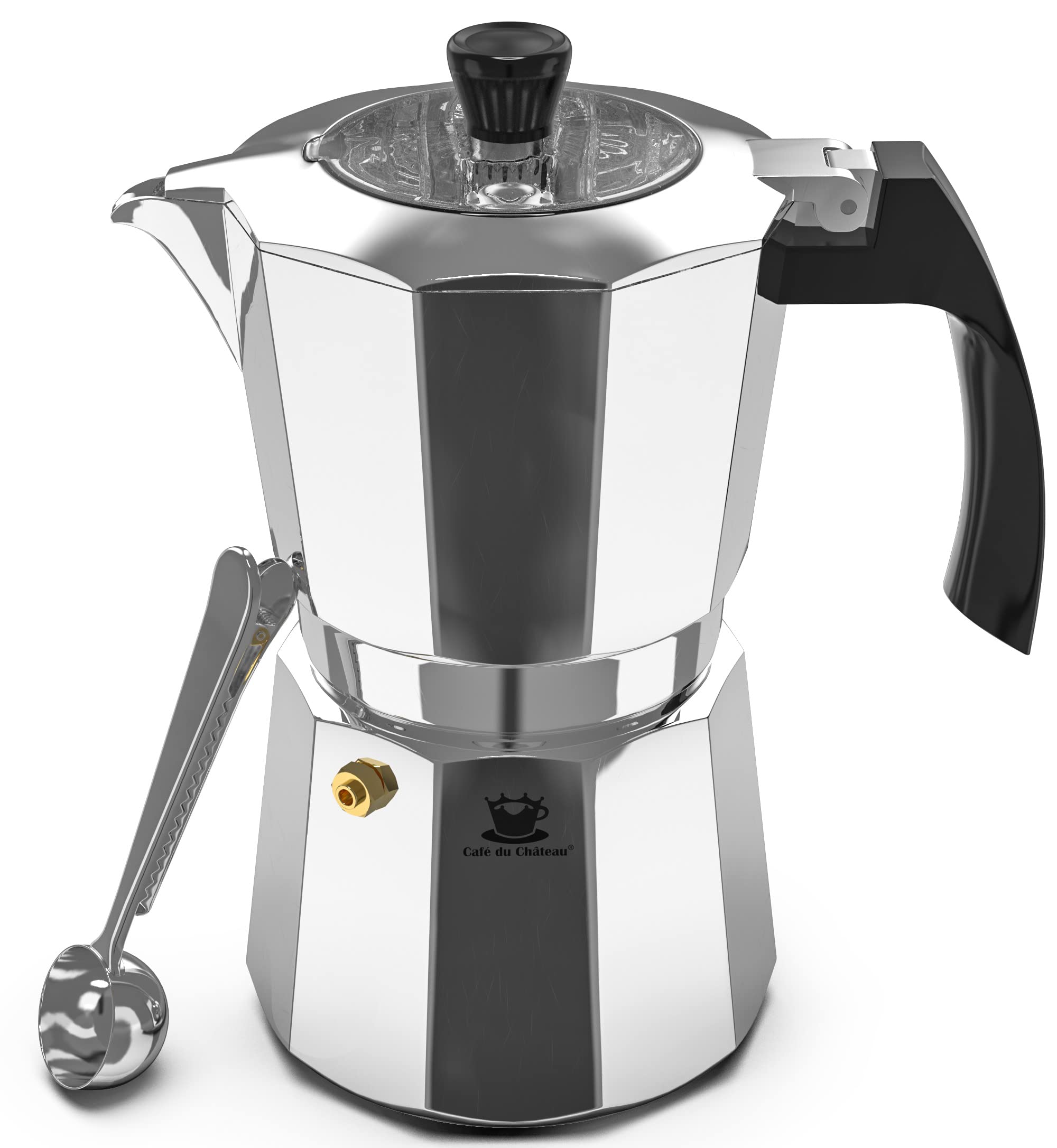 Caffettiera WIOSOUL 2 Tazze In Alluminio, Coperchio Trasparente, Per Gas Ed Elettrico, Moka Classica Italiana
