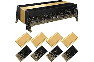 8 Pack Black and Gold Bucnhona Themed Party Decorations