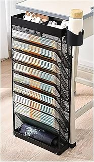 本棚 書類ワゴン キャスター付き 大容量本棚 6層/8層 デスク周り デスク下 ブックスタンド ブックエンド コンパクト 分類収納 スリム 省スペース 組立式 ファイルワゴン 書類 棚 教科書 収納 ブックシェルフ オフィス/学校用 漫画/雑誌/文房具入れ (ブラック,8層-32*10*70cm)