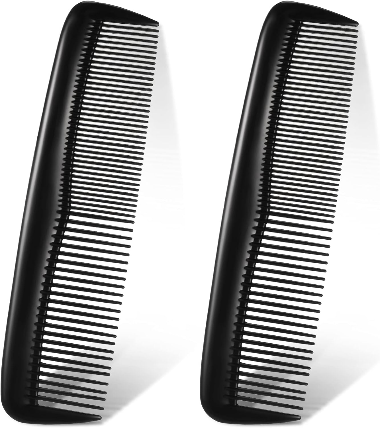2 Pieces Pocket Plastic Hair Combs Black and Standard Tooth Cutting Fine Dressing Comb Hairdressing Styling Combs for Women Men Hairdressing Barber Salon Care Tool