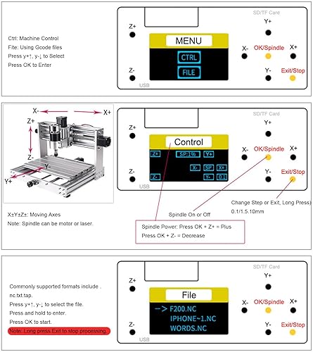 Miniatura 4 de Módulo de tablero de control fuera de línea del router CNC, 3 ejes de grabado de la máquina controladora, máquina de enrutador CNC botónmódulo