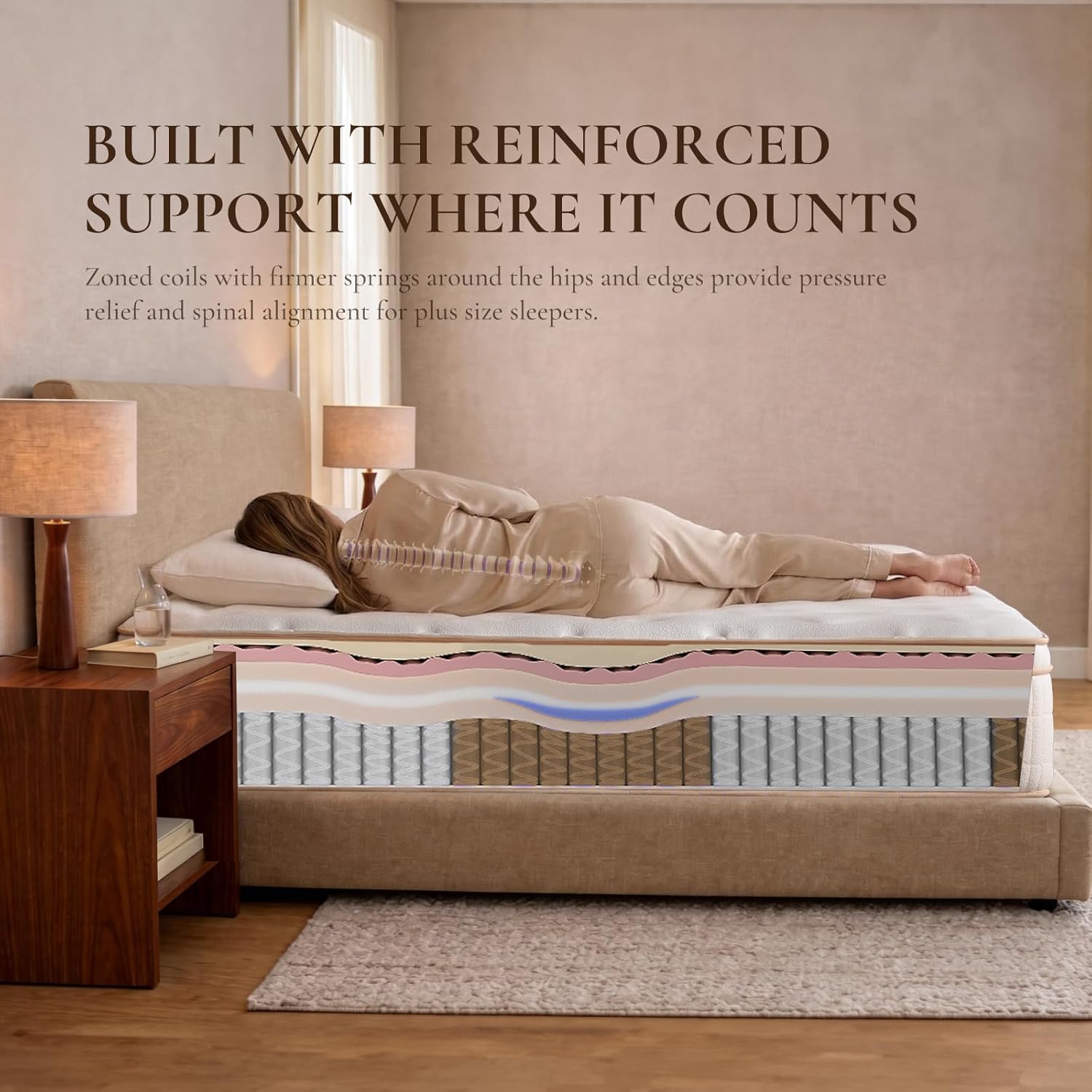 Full Size Mattress 12 Inches, Medium Firm Hybrid with Memory Foam & Individually Wrapped Coils, CertiPUR-US Certified, Fiberglass-Free Design