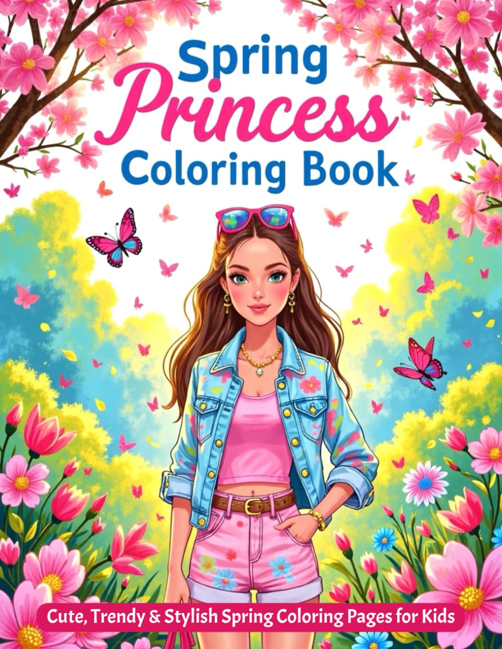 Spring Princess Coloring Book: Cute, Trendy & Stylish Spring Coloring Pages for Kids