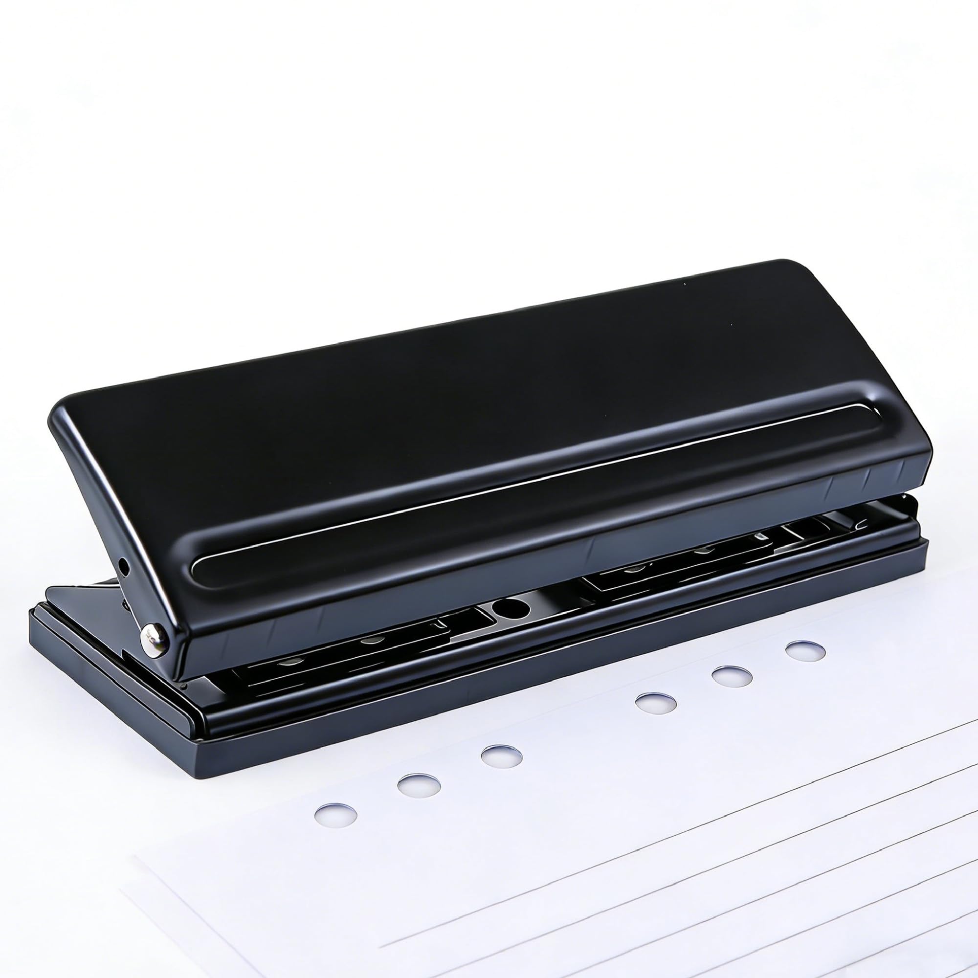 Perforateur en Métal Réglable à 6 Trous,Perforatrice 6 Trous a5 | 5 A6 A7 6 Ring Punch Avec Marque de Positionnement,Pour Planificateur, Personnel, Recharge de Pages de Classeur