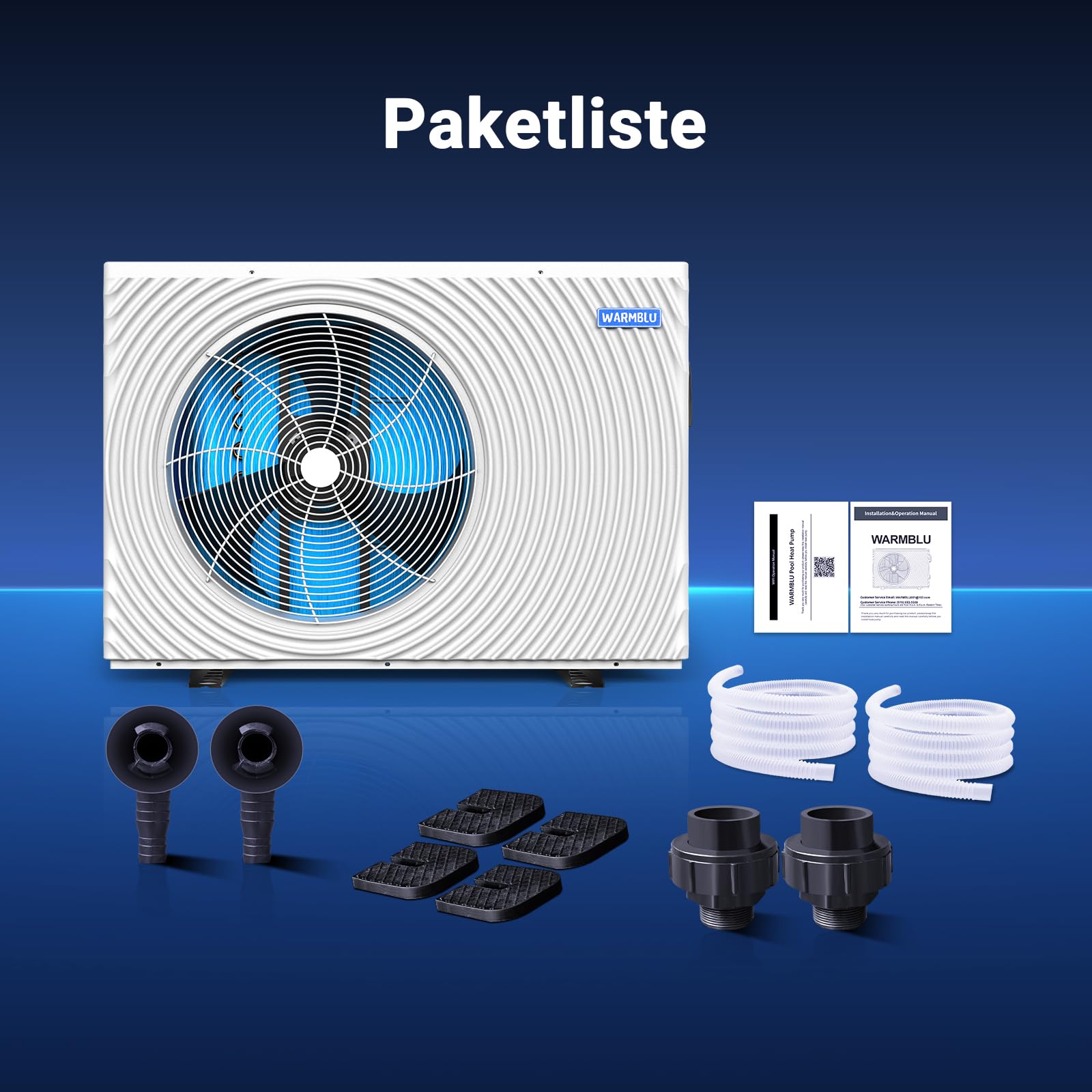 H18 Inverter Pool Wärmepumpe 18 kW | Für Pools bis 79 m³ | Hocheffiziente Poolheizung mit COP 16, über 45% Energieersparnis, WLAN-Steuerung, 6,5 m³/h, Wärmepumpe für Aufstell- & Einbaupools