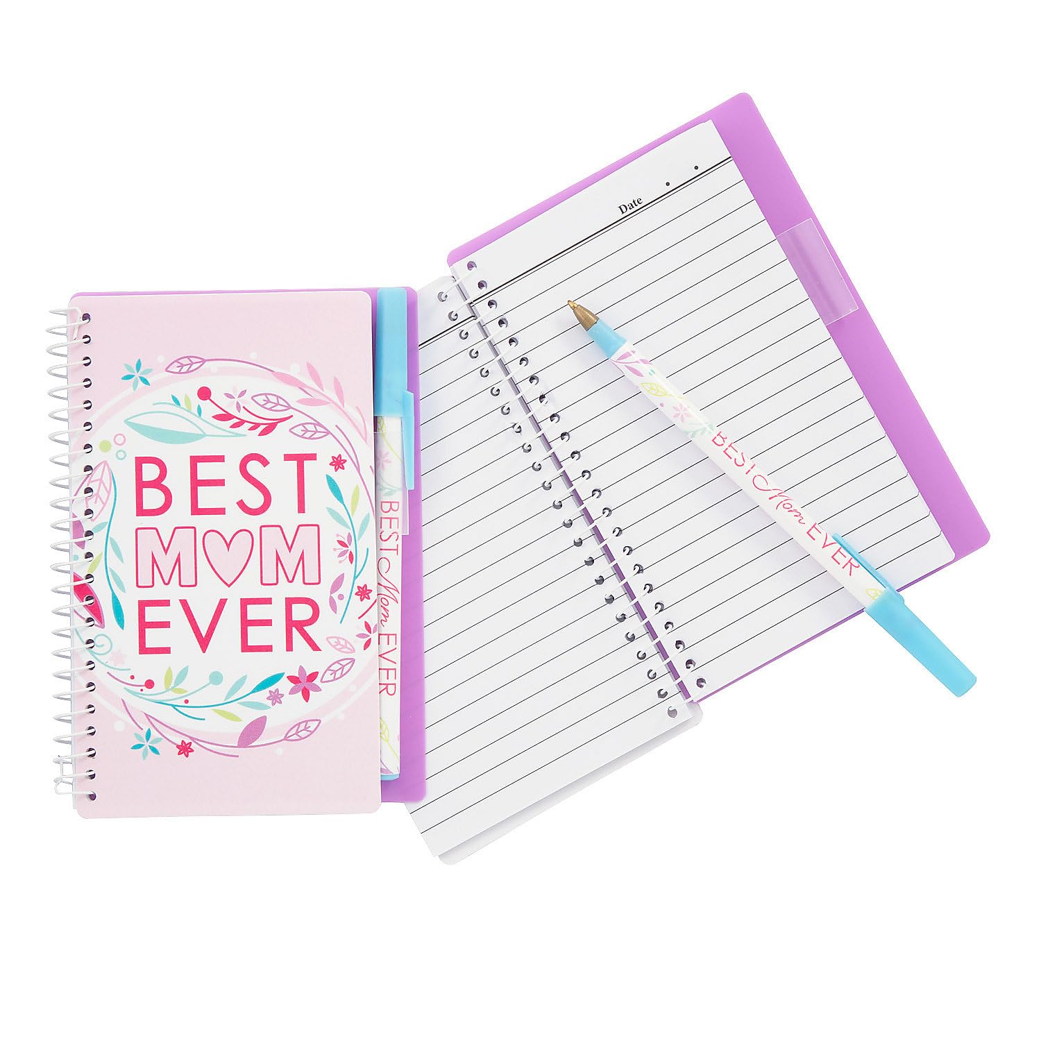 Carnet à spirales de notes bloc-notes avec stylo Best Mom Ever écriture - 5