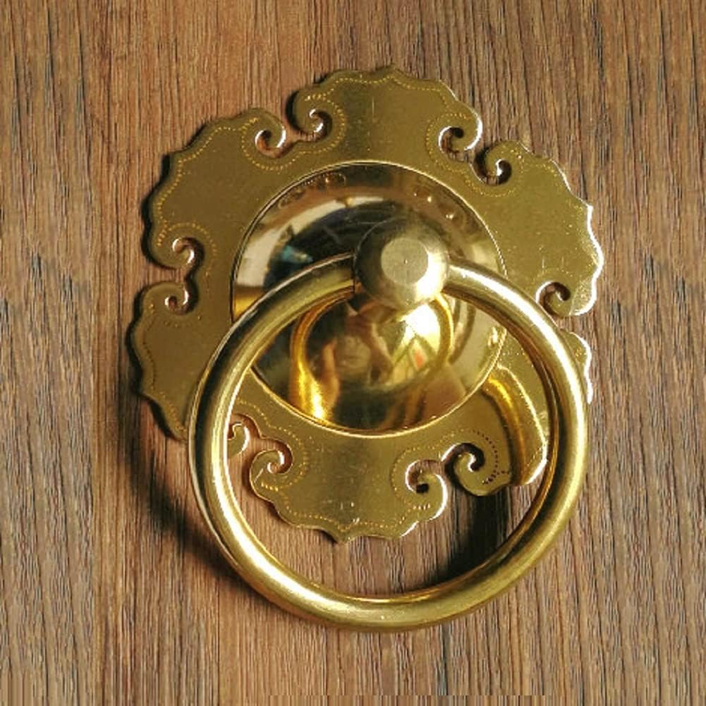 Vintage Brass Handle,Copper Hardware Pull door handle Cabinet Front door Kitchen cabinet Drawer (Various sizes) (Color : B, Size : Diameter11cm(4.3in))