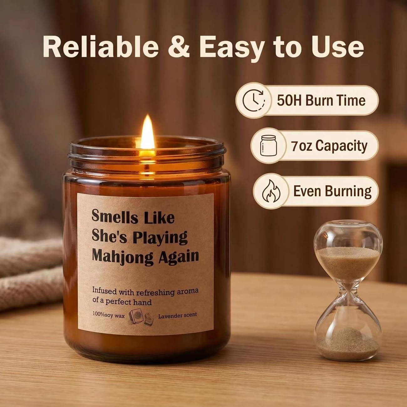 Funny Mahjong Gift Candle, Mah Jongg Accessories for Players & Lovers