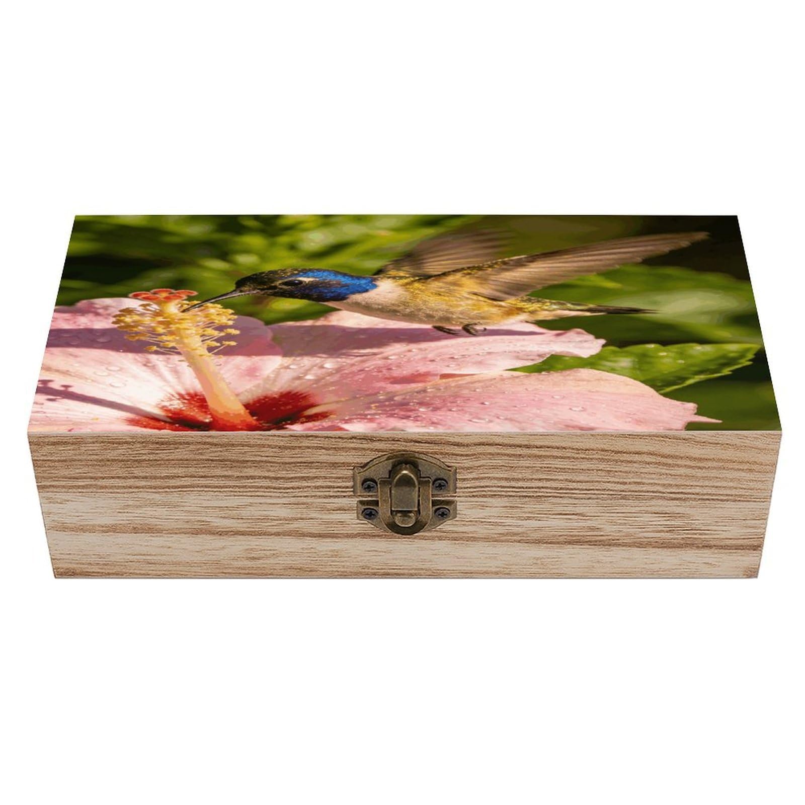 LZQPOEAS Flower Fairy Wooden Keepsake Box Wooden Storage Box Container with Hinged Lid Beautiful Wood Memory Box Decorative Jewelry Case for Crafts Art Hobbies & Trinket Storage
