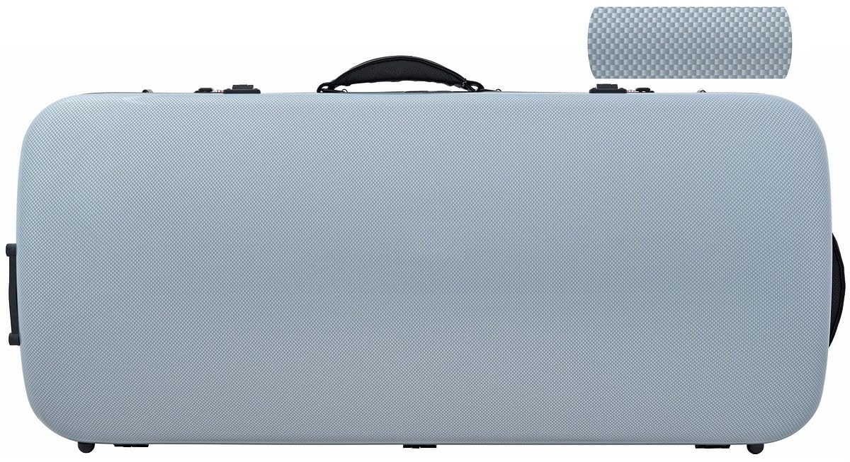 Doppelkoffer für Geige 4/4, Bratsche 36-43 Fiberglass Hybrid Graphit Blau M-case