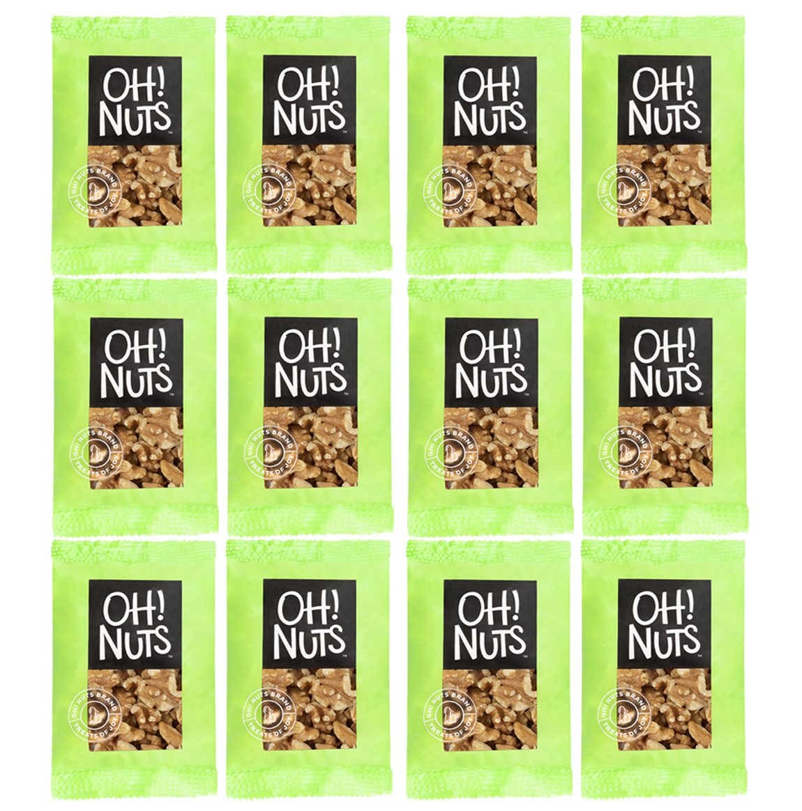 Oh! Nuts Walnuts Raw Individual Nut Snacks for On-the-Go - 12 Convenient Nut Snacks for School - Bulk Nuts Variety - Individual Packs (1.5 oz Each)