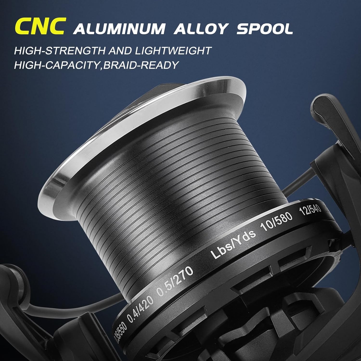 BILLINGS Saltwater Spinning Reel,Up to 44LBs Max Drag Big Game Surf Fishing Reels,4.8:1 Gear Ratio,with CNC Aluminum Spool,Heavy Long Casting Offshore and Inshore Saltwater Surf Fishing Reels