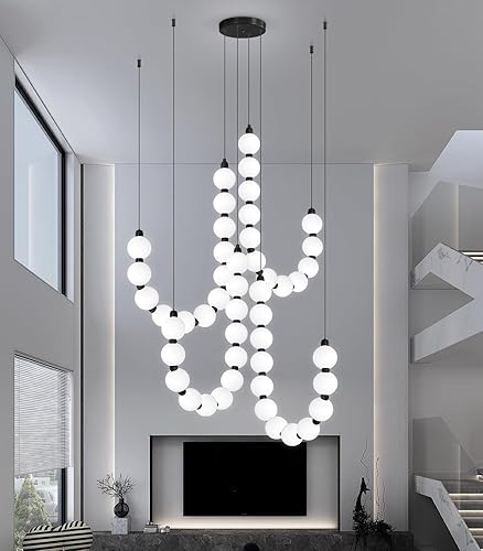 Miniatura 8 de Candelabros modernos LED regulables, bolas de acrílico, iluminación colgante de techo para sala de estar, comedor, dormitorio, luces colgantes