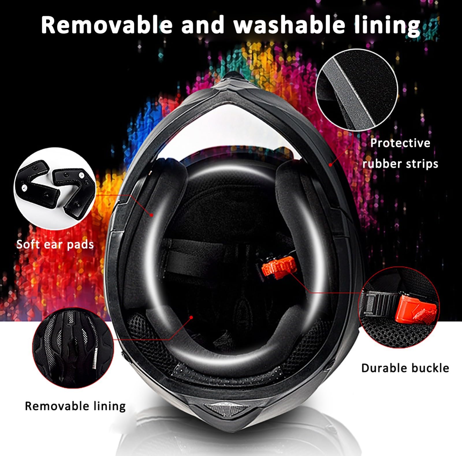 Modułowy kask motocyklowy, kask motocyklowy z podwójną wizjerem, kask integralny z podnoszonym wizjerem dla mężczyzn i kobiet, certyfikat DOT/ECE.