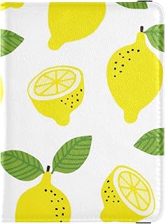 OTVEE Yellow Lemon Fruit and Leaves Vaccine Card Passport Holder Passport Case for Travel Essentials