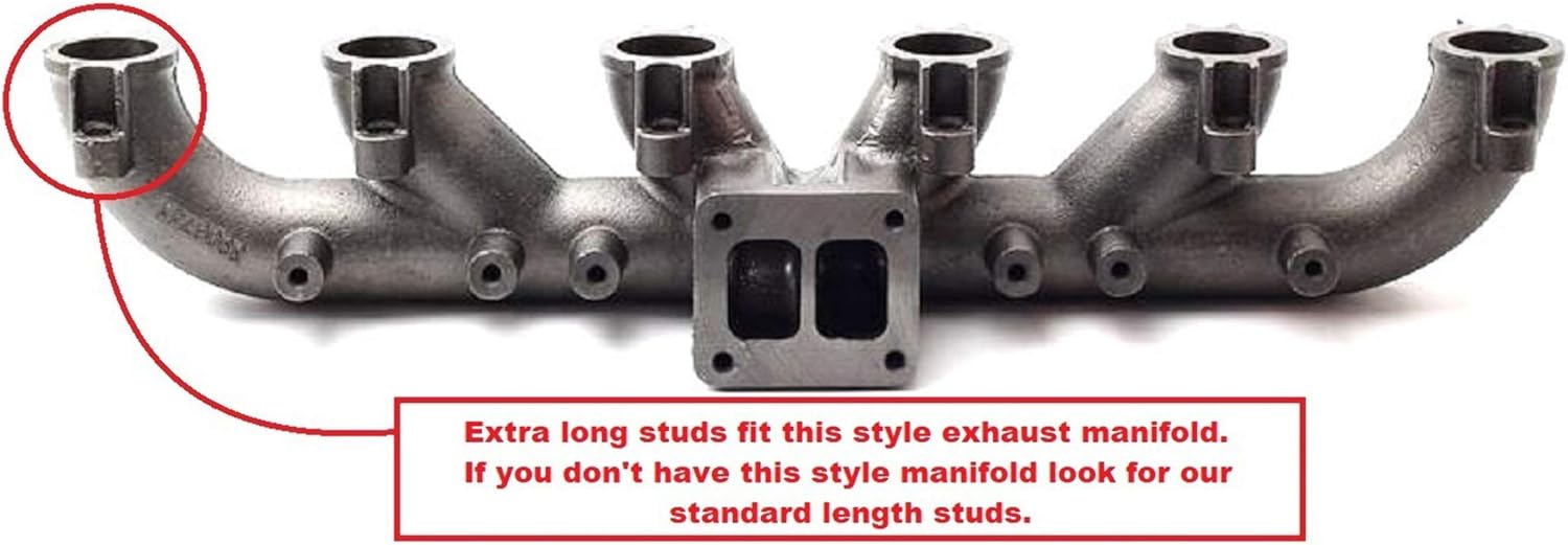 Extra Long Exhaust Manifold Stainless Stud Kit for early 5.9l Cummins Diesel