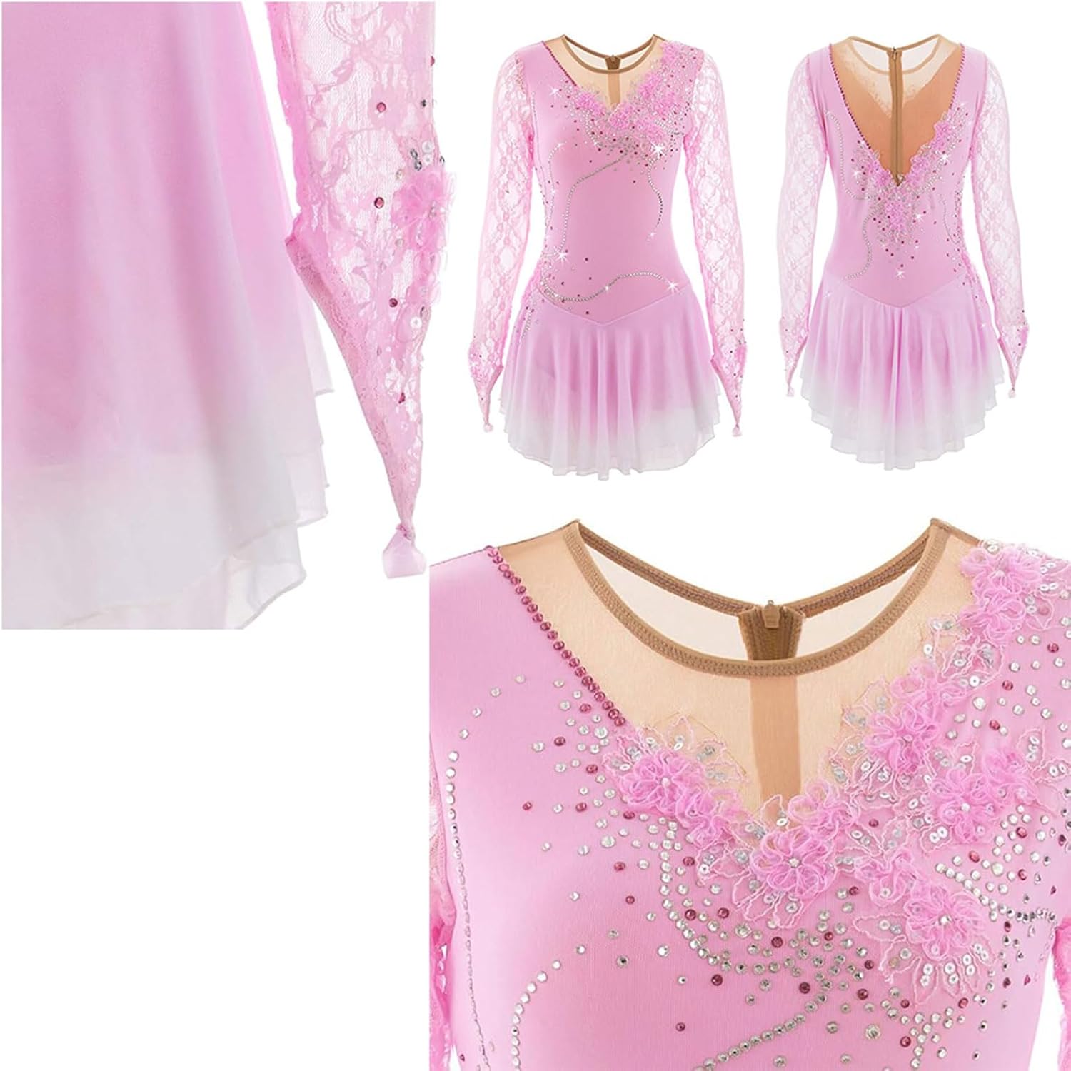 Ice Skating Competition Dress High Elasticity Figure Skating Performance Skirt Girls' Ballet Dancing Clothing